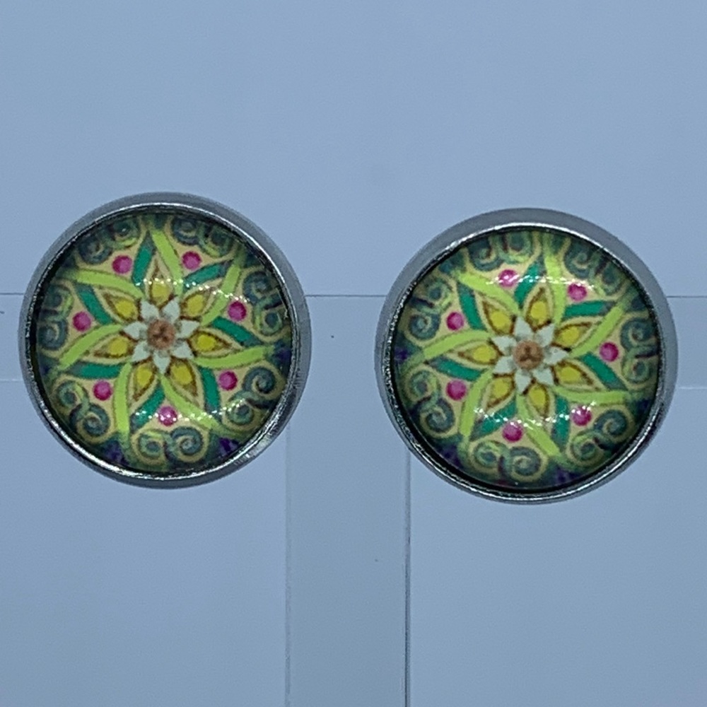 Faux Druzy Stud Stainless Steel Earrings - Picture 6 of 6
